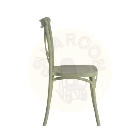 Silla apilable de exterior verde en polipropileno 53x43x88cm - Ixia - 617407IX - foto-secundaria-3