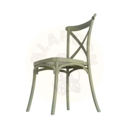 Silla apilable de exterior verde en polipropileno 53x43x88cm - Ixia - 617407IX - foto-secundaria-5