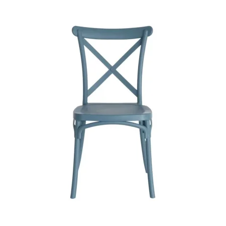Silla apilable para exterior azul en polipropileno 53x43x88cm - Ixia - 617413IX - foto-blanco