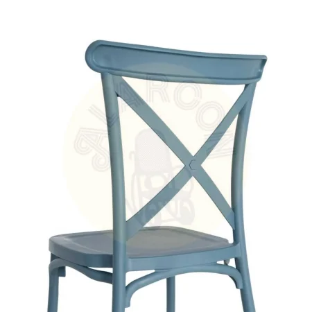 Silla apilable para exterior azul en polipropileno 53x43x88cm - Ixia - 617413IX - foto-secundaria-1