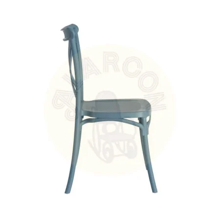 Silla apilable para exterior azul en polipropileno 53x43x88cm - Ixia - 617413IX - foto-secundaria-2