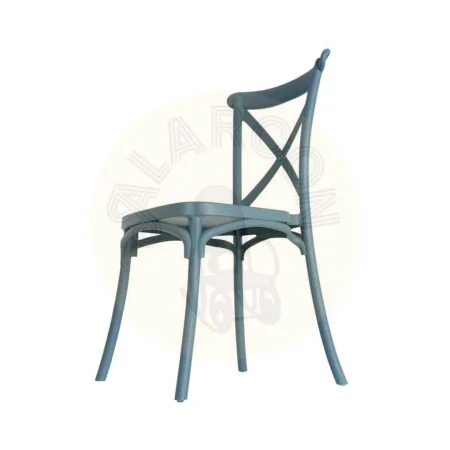 Silla apilable para exterior azul en polipropileno 53x43x88cm - Ixia - 617413IX - foto-secundaria-4