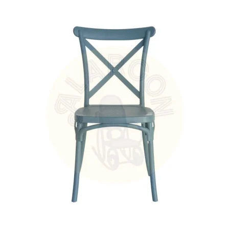 Silla apilable para exterior azul en polipropileno 53x43x88cm - Ixia - 617413IX - foto-secundaria-5