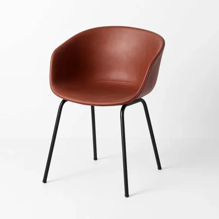 Silla granate tapizada en símil piel con patas metálicas y estructura de polipropileno 59x50.50x81.50cm - Ixia - 617415IX - foto-blanco