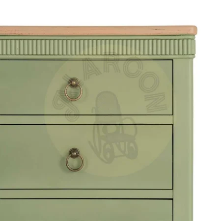 Mesita auxiliar de madera de abeto y DM acabado natural y verde con cajón 50x38x72cm - Ixia - 617458IX - foto-secundaria-2