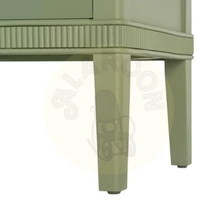 Mesita auxiliar de madera de abeto y DM acabado natural y verde con cajón 50x38x72cm - Ixia - 617458IX - foto-secundaria-5
