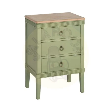 Mesita auxiliar de madera de abeto y DM acabado natural y verde con cajón 50x38x72cm - Ixia - 617458IX - foto-secundaria-6