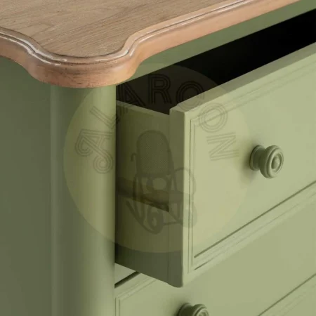 Mueble auxiliar en madera de abeto y DM acabado natural y verde 80x45x60cm - Ixia - 617460IX - foto-secundaria-3
