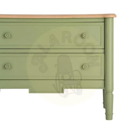 Mueble auxiliar en madera de abeto y DM acabado natural y verde 80x45x60cm - Ixia - 617460IX - foto-secundaria-4