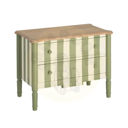 Mueble auxiliar a rayas verde crema en madera DM con cajones 80x45x60cm - Ixia - 617461IX - foto-secundaria-6