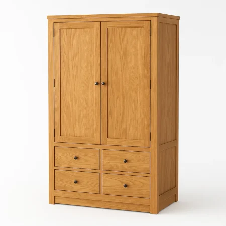 Armario de madera mindi color natural 100x55x180cm - Ixia - 617463IX - foto-blanco