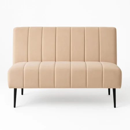 Banco para hostelería tapizado en terciopelo beige 120x62x90cm - Ixia - 617474IX - foto-blanco