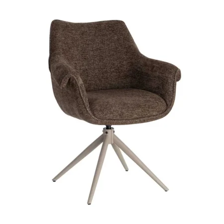 Silla tapizada giratoria 360º con autoretorno y muelles pocket spring estructura metálica 66x60x86cm - Ixia - 617484IX - foto-blanco