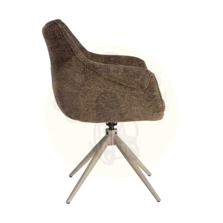 Silla tapizada giratoria 360º con autoretorno y muelles pocket spring estructura metálica 66x60x86cm - Ixia - 617484IX - foto-secundaria-3
