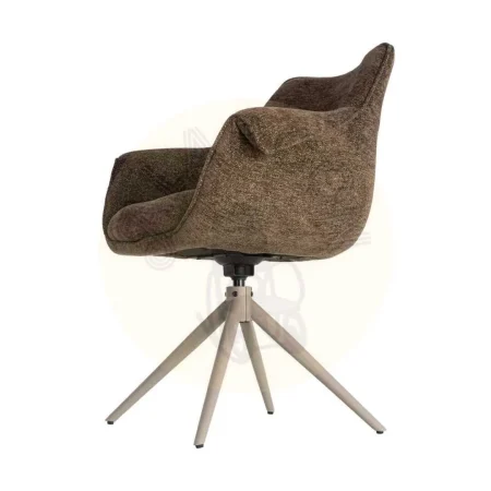 Silla tapizada giratoria 360º con autoretorno y muelles pocket spring estructura metálica 66x60x86cm - Ixia - 617484IX - foto-secundaria-7