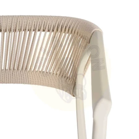 Silla apilable en polipropileno color arena con cuerda de polietileno y protección UV 56x52x76cm - Ixia - 617497IX - foto-secundaria-3