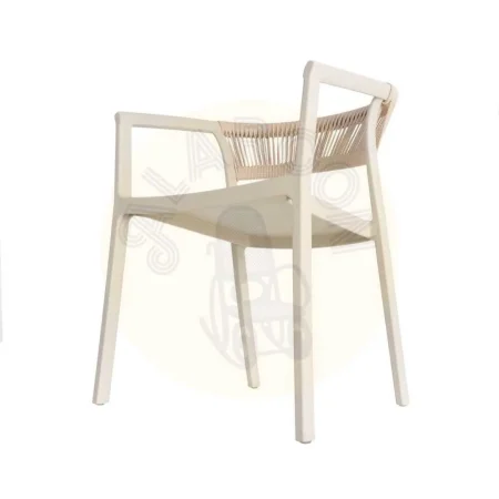 Silla apilable en polipropileno color arena con cuerda de polietileno y protección UV 56x52x76cm - Ixia - 617497IX - foto-secundaria-4