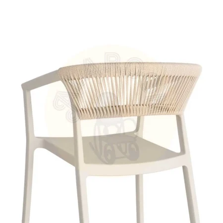 Silla apilable en polipropileno color arena con cuerda de polietileno y protección UV 56x52x76cm - Ixia - 617497IX - foto-secundaria-8