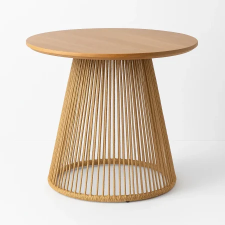 Mesa de comedor Polywood y PE ratán con estructura de acero para exterior 100x100x75cm - Ixia - 617502IX - foto-blanco