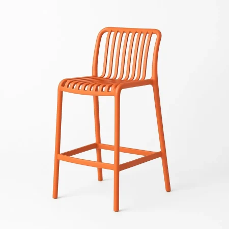 Taburete de polipropileno terracota no apilable altura de asiento 65cm 51x50x92cm - Ixia - 617728IX - foto-blanco