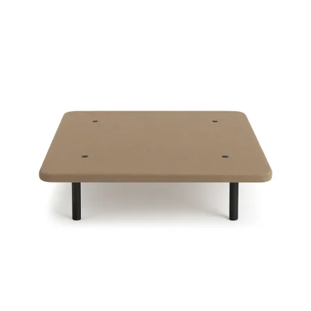 Base tapizada beige con estructura de acero y tapizado 3D transpirable 90x190x4cm - Ixia - 618138IX - foto-blanco