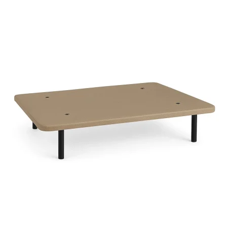 Base tapizada beige con estructura de acero y refuerzo transversal 135x190x4cm - Ixia - 618139IX - foto-blanco