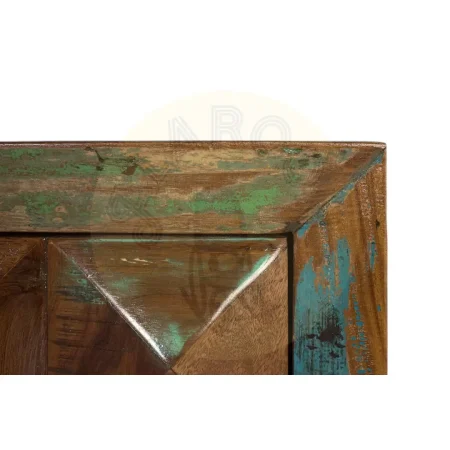 Aparador Diamante Reciclado en madera reciclada 13 cajones patas estilizadas acabado artesanal y sostenible 150x40x90cm - Giner y Colomer - 6240GYC - foto-secundaria-2