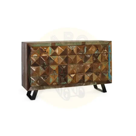Aparador Diamante Reciclado en madera reciclada 13 cajones patas estilizadas acabado artesanal y sostenible 150x40x90cm - Giner y Colomer - 6240GYC - foto-secundaria-7