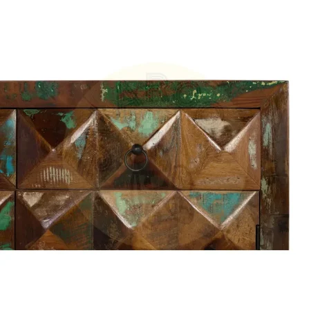 Cómoda Diamante en madera reciclada con varios cajones y acabado natural 100x40x87cm - Giner y Colomer - 6242GYC - foto-secundaria-2
