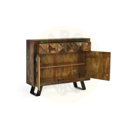 Cómoda Diamante en madera reciclada con varios cajones y acabado natural 100x40x87cm - Giner y Colomer - 6242GYC - foto-secundaria-8