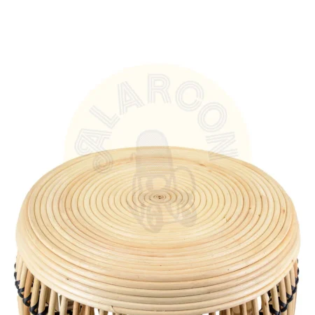 Mesa de centro de ratán trenzado color natural con detalles en negro hecha a mano 46x46x45cm - Moycor - 6250101MYC - foto-secundaria-1