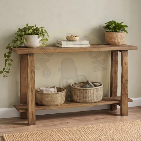 Consola Anais en madera de teca reciclada maciza hecha a mano 127x80x32cm - Moycor - 636151MYC - foto-secundaria-6