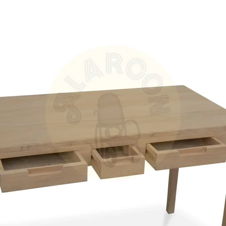 Escritorio Terra 3 cajones de madera de teca maciza hecho a mano 120x76x60cm - Moycor - 6390101MYC - foto-secundaria-4