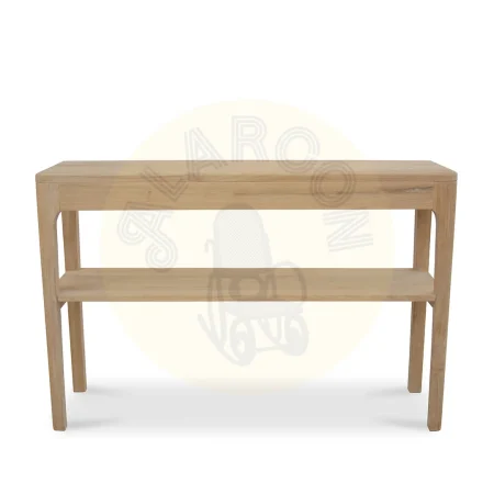 Consola Terra 2 cajones y 1 estante en madera maciza de teca hecha a mano 120x80x35cm - Moycor - 6390110MYC - foto-secundaria-2