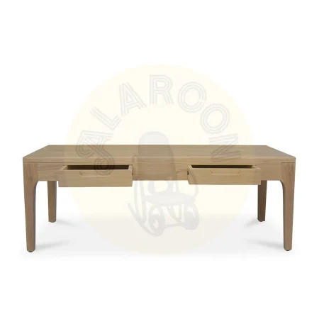 Mesa de centro Terra 2 cajones madera de teca maciza hecha a mano 120x42x60cm - Moycor - 6390120MYC - foto-secundaria-2