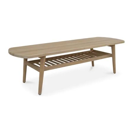 Mesa de centro Terra con 1 estante en teca maciza hecha a mano 150x42x53cm - Moycor - 6390121MYC - foto-blanco