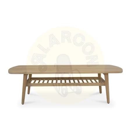 Mesa de centro Terra con 1 estante en teca maciza hecha a mano 150x42x53cm - Moycor - 6390121MYC - foto-secundaria-1