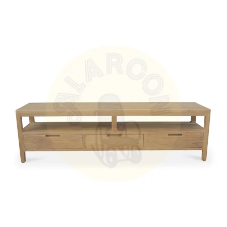 Mueble TV Terra 3 cajones en madera maciza de teca hecho a mano 160x45x40cm - Moycor - 6390310MYC - foto-secundaria-1