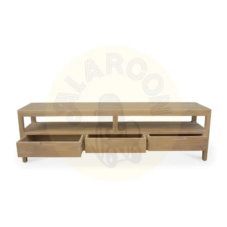 Mueble TV Terra 3 cajones en madera maciza de teca hecho a mano 160x45x40cm - Moycor - 6390310MYC - foto-secundaria-2