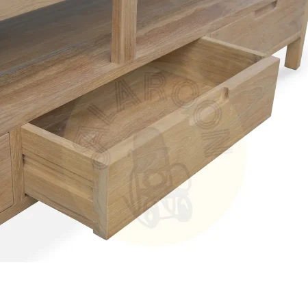 Mueble TV Terra 3 cajones en madera maciza de teca hecho a mano 160x45x40cm - Moycor - 6390310MYC - foto-secundaria-4