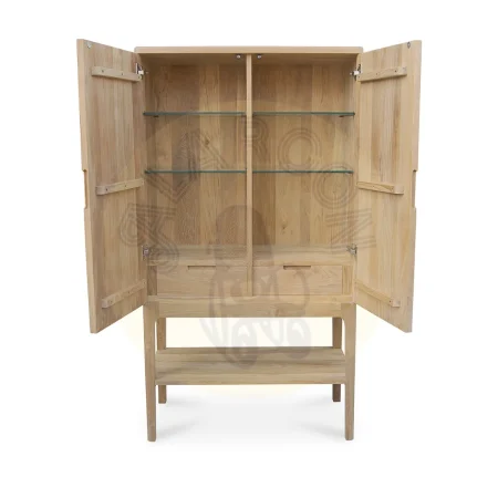 Aparador Terra 2 cajones 2 puertas en madera de teca maciza hecho a mano 90x160x45cm - Moycor - 6390420MYC - foto-secundaria-3