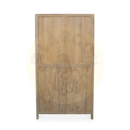 Vitrina Terra 2 cajones 2 puertas en madera de teca maciza hecha a mano 100x190x40cm - Moycor - 6390421MYC - foto-secundaria-3