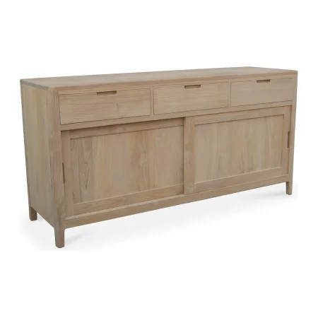 Bufet Terra 3 cajones 2 puertas correderas en madera de teca maciza hecho a mano 170x85x50cm - Moycor - 6390501MYC - foto-blanco