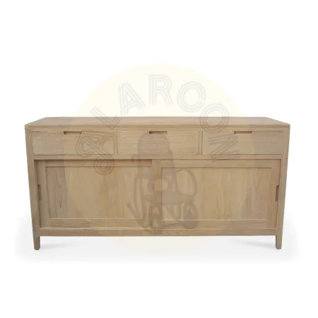 Bufet Terra 3 cajones 2 puertas correderas en madera de teca maciza hecho a mano 170x85x50cm - Moycor - 6390501MYC - foto-secundaria-1