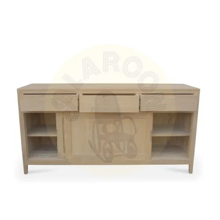 Bufet Terra 3 cajones 2 puertas correderas en madera de teca maciza hecho a mano 170x85x50cm - Moycor - 6390501MYC - foto-secundaria-2