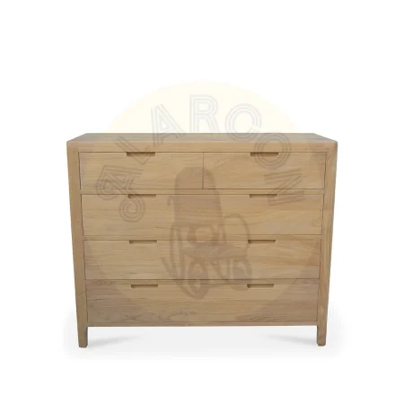 Cómoda Terra 5 cajones en madera de teca maciza hecha a mano 110x90x45cm - Moycor - 6390502MYC - foto-secundaria-1
