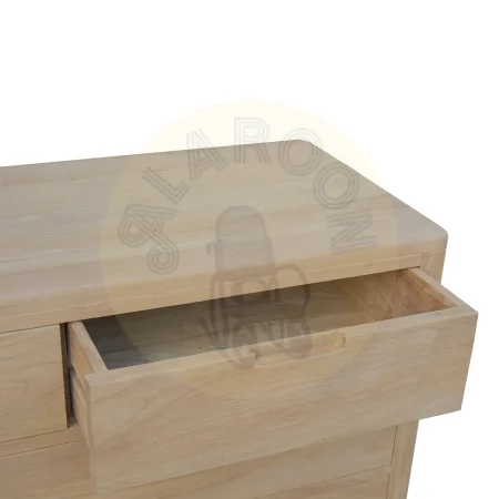 Cómoda Terra 5 cajones en madera de teca maciza hecha a mano 110x90x45cm - Moycor - 6390502MYC - foto-secundaria-3