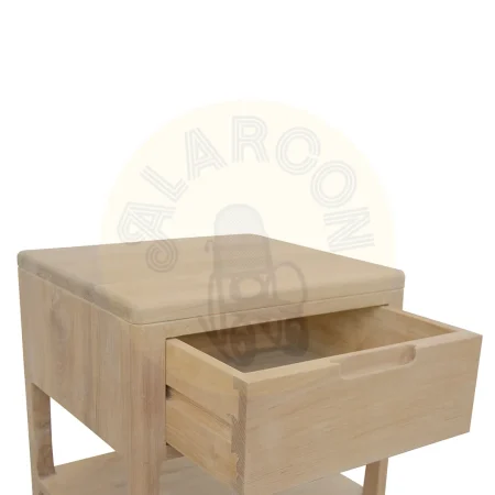 Mesita Terra 1 cajón de teca maciza hecha a mano 45x50x40cm - Moycor - 6390701MYC - foto-secundaria-3