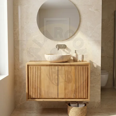 Mueble de baño Teka Natura 2 puertas en madera maciza hecho a mano - Moycor - 6391002MYC - foto-secundaria-8