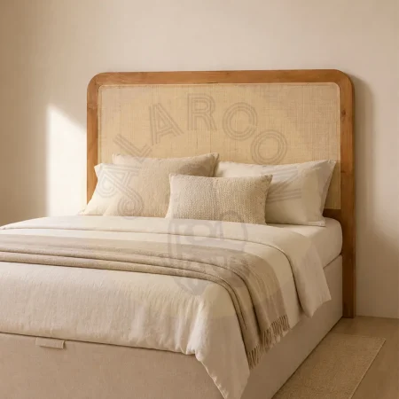 Cabecero de madera de teca con rejilla hecho a mano 160x130x3cm - Moycor - 6391060MYC - foto-secundaria-5